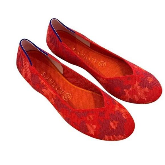 ROTHY’S Red Camo‎ Round Toe Loafers Slip-On Flats Shoes Women’s 8 - Picture 4 of 7